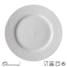 Round Embossed Ceramic Porcelain Plate